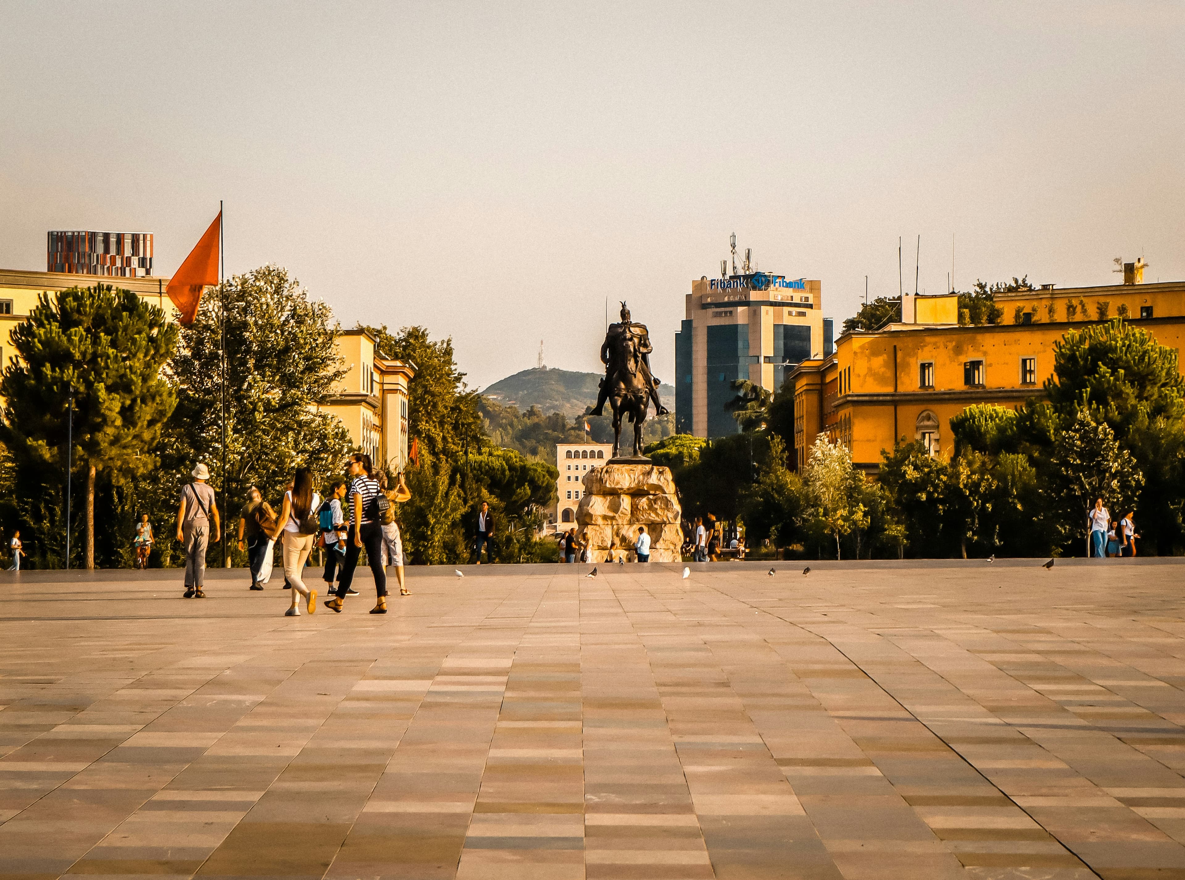 Private walking tour in Tirana at Skanderbeg Square